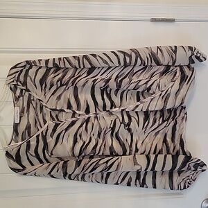 Calvin Klein Faux Wrap ,Top Women's Sz M.Animal Print Sheet Blouse Top.